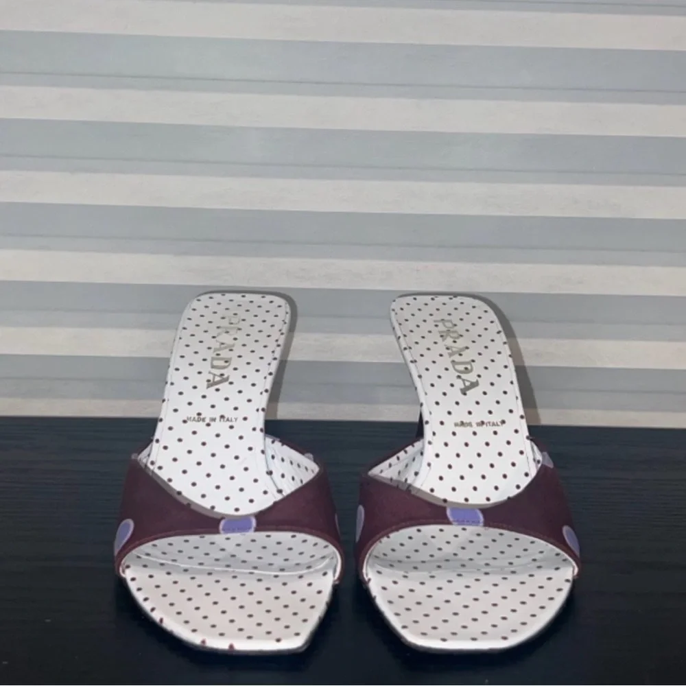 PRADA Spring Y2K Polka Dot Mule Kitten Heels - Picture 4 of 8